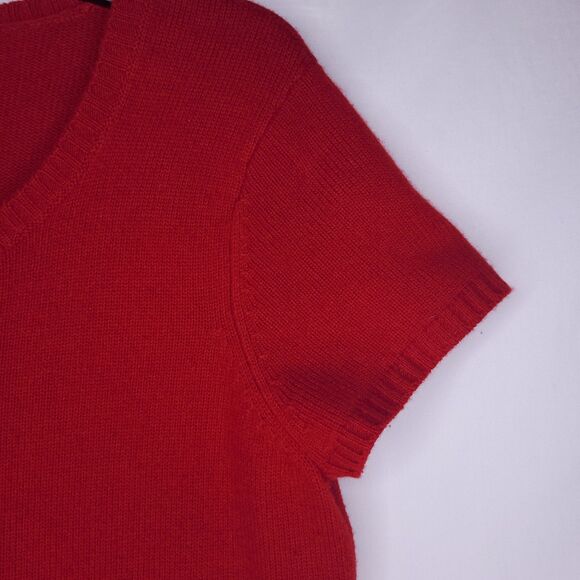 Talbots Sweater Petite Medium Red Merino Wool Cashmere Blend Vintage - Picture 4 of 11
